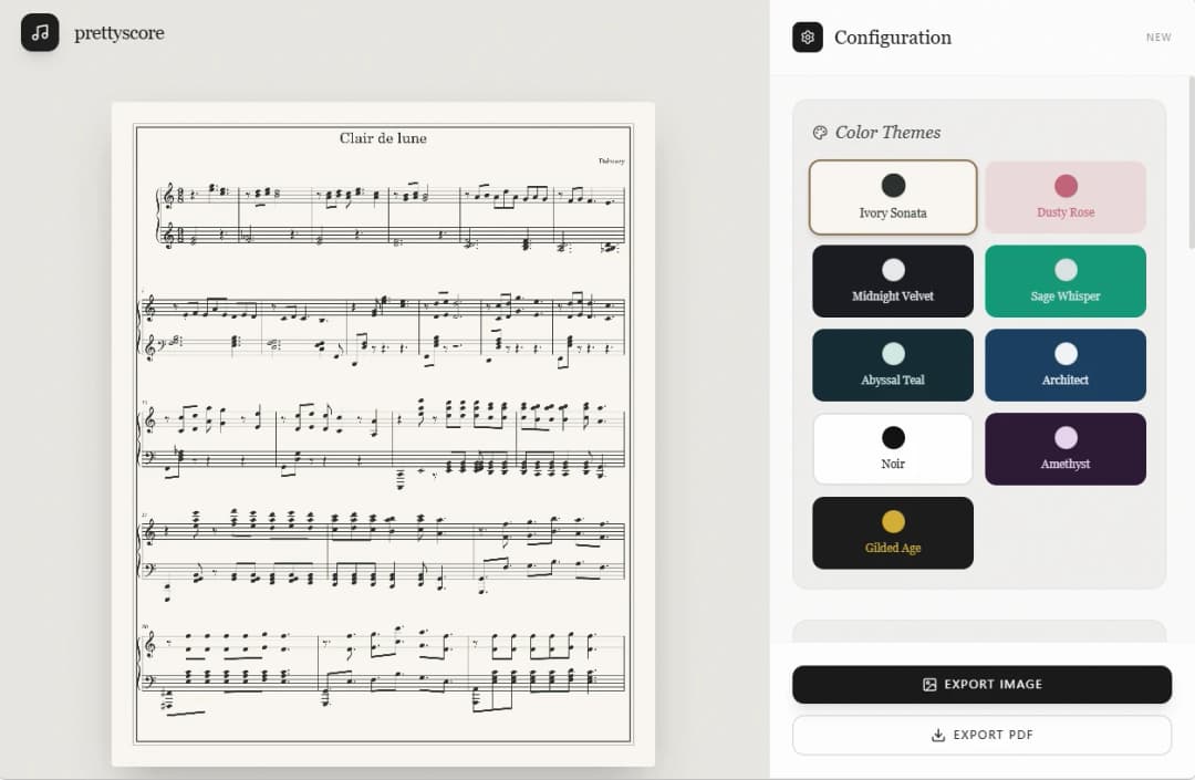 琴谱美化工具——一键生成不同主题风格的琴谱