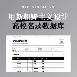 当我用新粗野主义风格，设计高校名录数据库