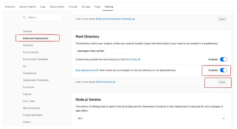 Monorepo 项目在 Vercel 上部署时，如何只构建受影响的项目